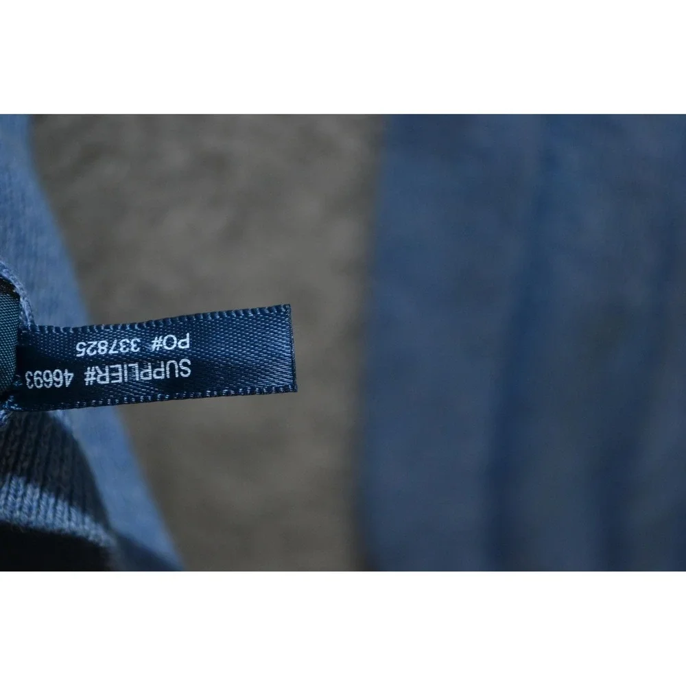 VTG Polo Ralph Lauren Sweater Mens L Blue‎ Pure Pima Cotton V Neck Knit Pullover